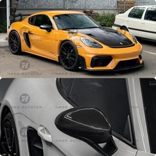 CARBON FIBER ADD ON MIRROR COVER CAPS FOR PORSCHE 718 CAYMAN BOXSTER ( 2017-UP )