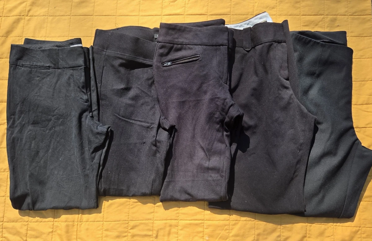 Pantalon Habillé Noir White House Black Market Taille 10 - Tissé Gros Grain, Détails Boutons, Ourlet Modifié