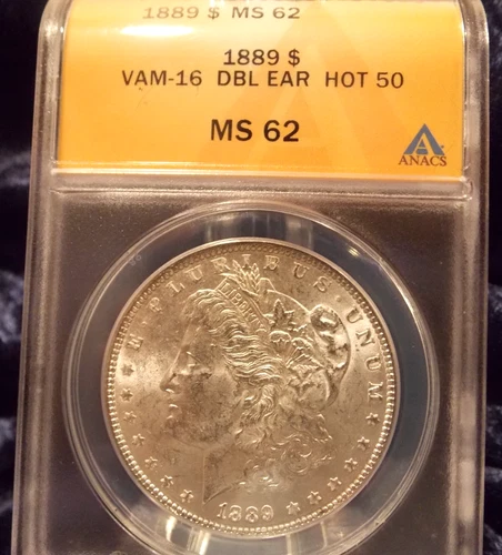 1889-P   MORGAN DOLLAR   *BRIGHT WHITE LUSTER*   *HOT 50*   MS-62     VAM-16