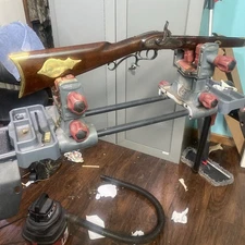 Refinished (Rusty Walnut) Thompson Center Hawken Stock 15/16" Barrel Channel.