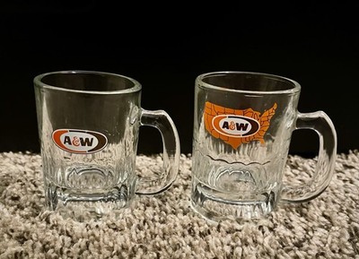 A&W Root Beer Vintage Clear Class Mini Mugs Pre-owned