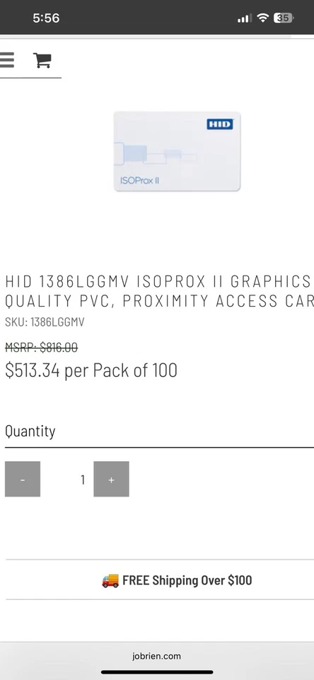 HID 1386LGGMV ISOPROX II GRAPHICS QUALITY PVC, PROXIMITY ACCESS CARD - Image 3 of 3