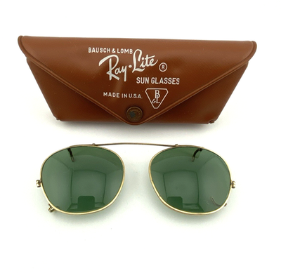 Bausch Lomb Ray Ban Ray Lite Clip On Sunglasses BL 48 Gold Tone