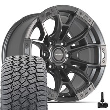 Df04 Charcoal 17x9 Rims 26570r17 At2 Tires Tpms Set Fits Lincoln Ford
