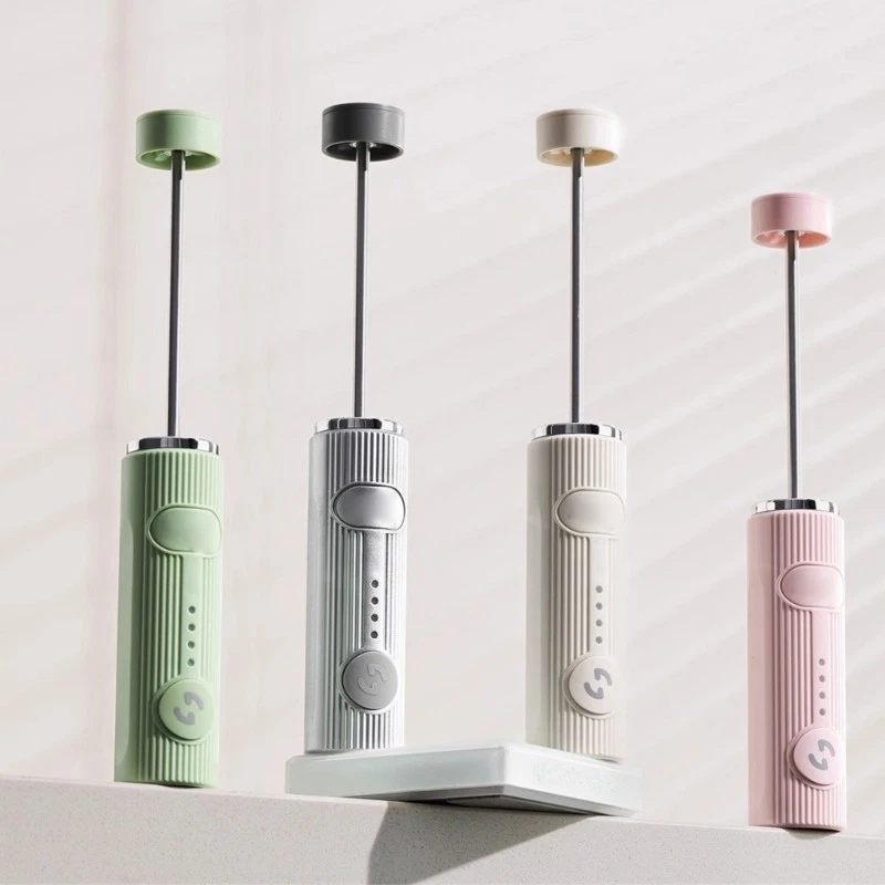 Stainless Milk Frother Whisker Rechargeable Handheld Milk Foamer
