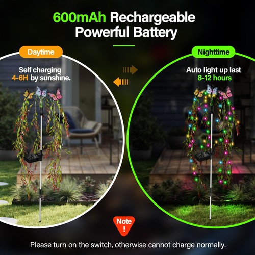Solar Garden Lights Outdoor Decorative Waterproof, 69LED Swaying Tree Solar L... - Picture 3 of 7