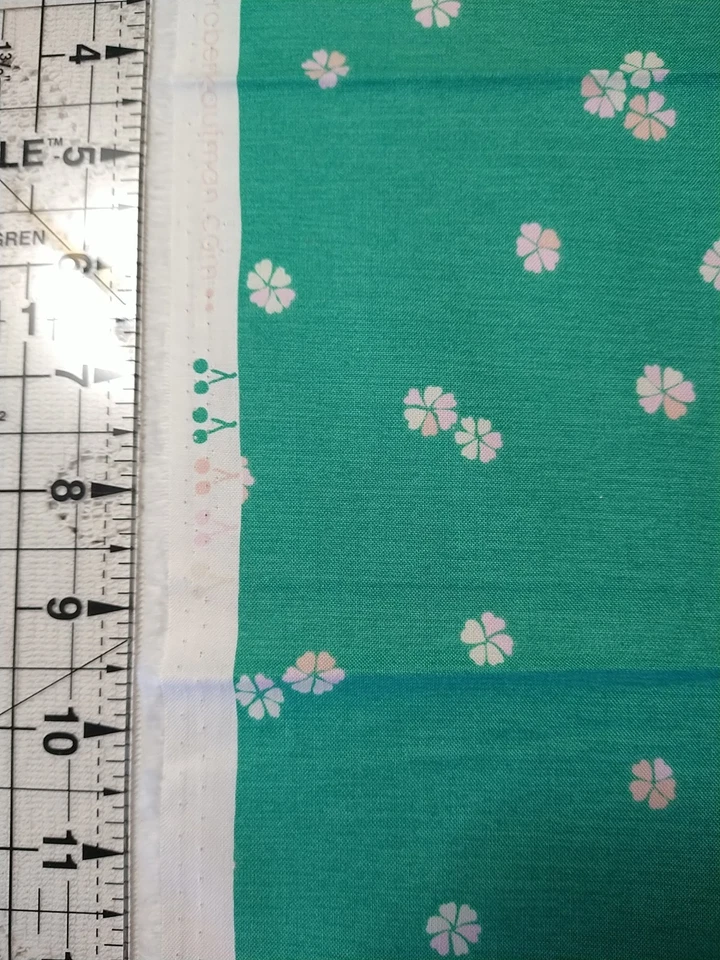 Cheery Blossom By Wishwell Robert Kaufman Cherry Blossoms on Teal Green BTFQ - Image 3 of 4