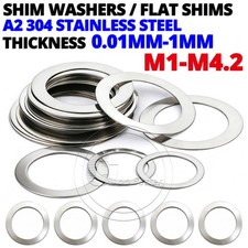 A2 304 Stainless Steel Shim Washers Flat Shims Thick 0.01mm-1mm DIN 988 M1-M4.2