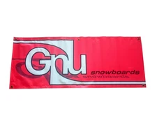 Gnu Snowboards Vintage Vinyl Sign 57.5" x 22.5" Gnu Banner Snowboarding 