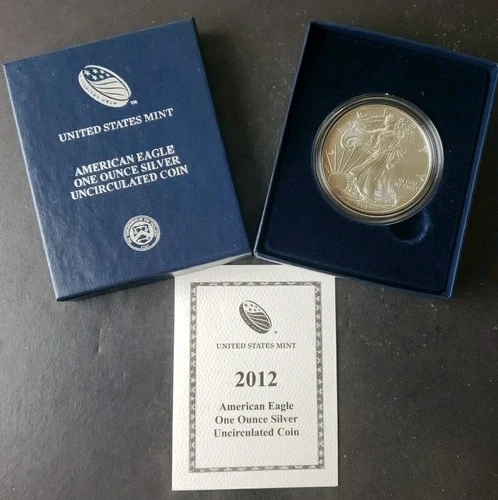 2012 W Burnished $1 American Silver Eagle Dollar