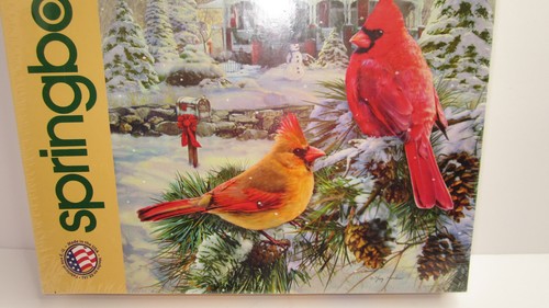 Springbok 1000 piece puzzle Cardinal Holiday Retreat New in sealed box Christmas - Picture 9 of 10