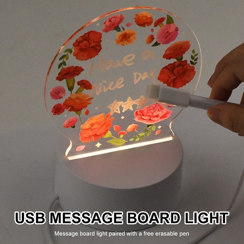 Note Board Creative Led Night Light USB Power Message Board With Pen Table Lamp - Picture 11 of 17