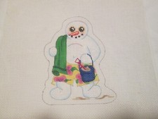 SNOWMAN AT THE BEACH-ASSOCIATED TALENTS-HANDPAINTED NEEDLEPOINT CANVAS