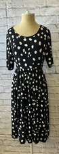 ASOS Women’s Size 12 Black & White Abstract Polka Dot Knee Length Jersey Dress