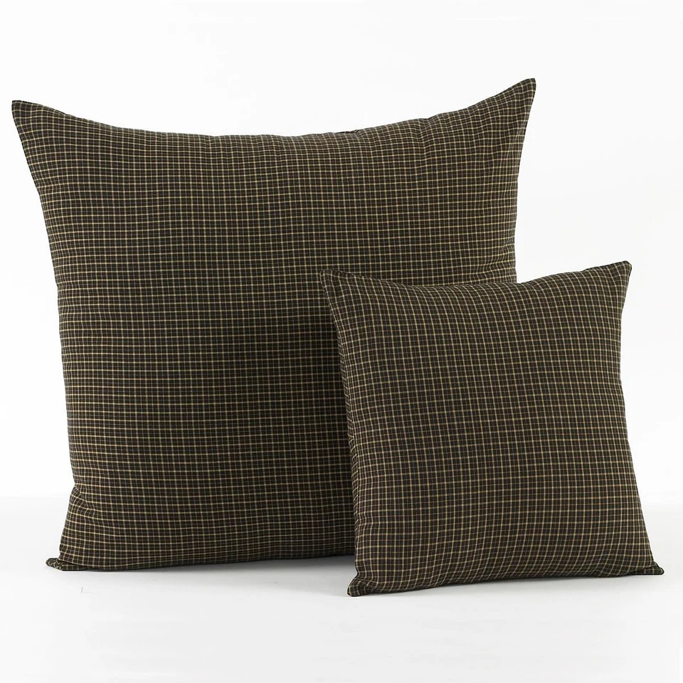 Almohada de piso cuadrada Kettle Grove Country negra y tostada a cuadros Euro Sham 26" Foto 3 de 3