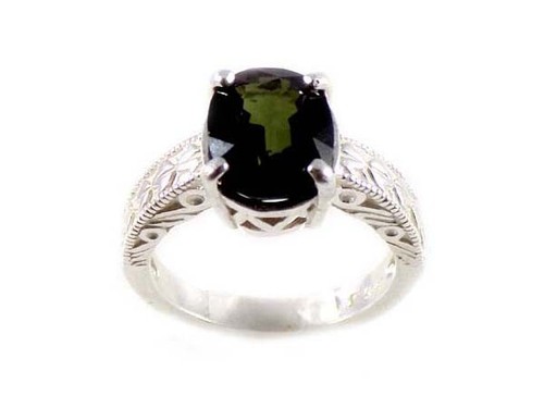 Green Tourmaline Ring 3¼ct+ Antique 19thC Medieval Shaman Mystic Meditation Gem