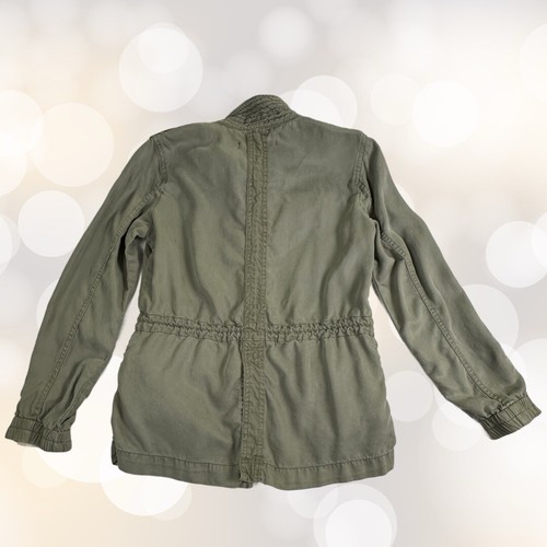 Cargo Field Jacket Womens S Olive Utility Safari Soft Drape Travel Gorpcore Y2K - Picture 4 of 13