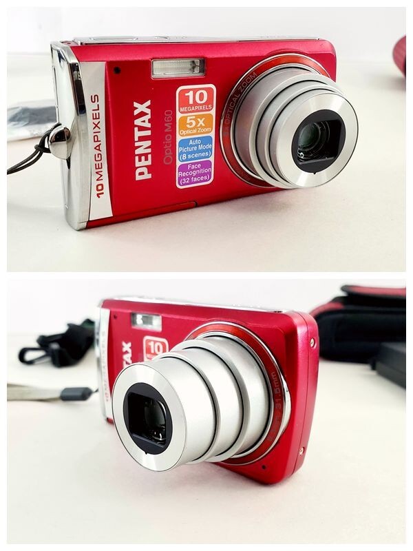 MINT】Pentax Optio M60 Compact Digital Camera -Red -Tested
