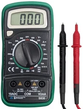 Digital Multimeter 3½ Digit 1999 Counts LCD, AC/DC to 600V, Current to 10A