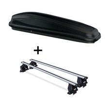 Dachbox JUEASY300+Dachträger Menabo Tema für für Mini One Steilheck 3Türer 02-13