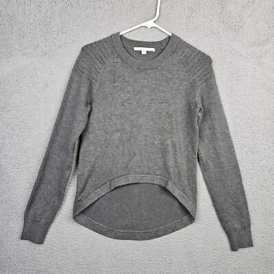 JONATHAN SIMKHAI Women's Gray Low-high Long sleeve Sweater Size M