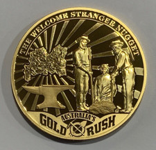 2018 Nauru $1 Gold-plated Proof Australia's Gold Rush Welcome Stranger Coin
