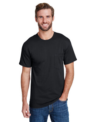 5 Pack Of Hanes W110 Adult Short Sleeve T Shirt Workwear Pocket Stylish T-Shirt