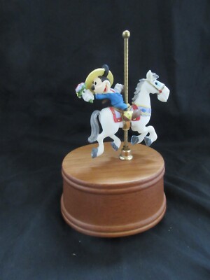  Mickey Mouse riding a horse Carousel Music Box by Willitts - TESTED - WORKS