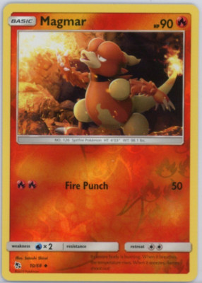 Pokemon -  Magmar - 10/68  -  Hidden Fates  - Reverse  Holo - NM/M