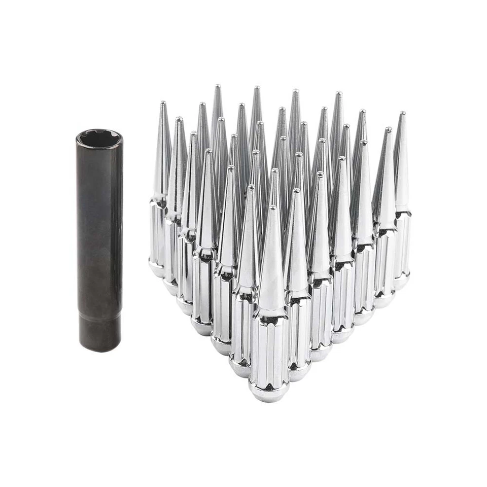 24pcs For Ford Transit Custom M14x1.5 Closed End Wheel Long Spike Lug Nuts 4.4" - Image 2 of 4