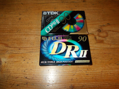 TDK CDing 2 90 &FUJI DR2 90 High Position Type2 Audio Leer Kassette Cassette OVP