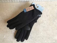 ISOTONER SMART TOUCH GLOVES BLACK WATER REPELLENT 1 SIZE   NEW  