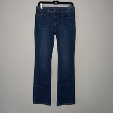 Cache Women's Size 8 Bootcut Studded Back Pockets Blue Denim Jeans