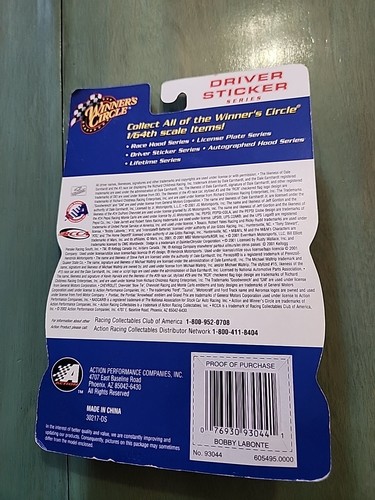 Winners Circle "Driver Sticker" #18 Juristic Park (Bobby Labonte)- 2002 - Picture 2 of 2