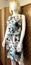 Veronika Maine Designer Sleeveless Pencil Dress Vibrant & Unique Design. Size 10