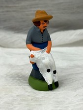 Figura de colección Santons Ailhaud Aubagne oveja esquiladora Francia figura de arcilla 3" de alto