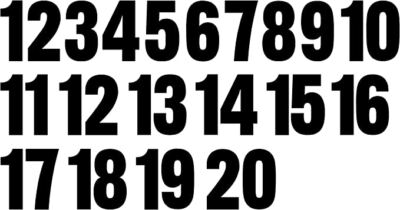 1-20 Numbers Black Sticker Vinyl Decals CHOOSE 1