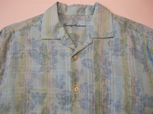 Tommy Bahama Linen Long Sleeve Button Front Blue Floral Mens Large - Picture 2 of 8