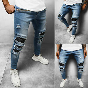 Jeans Hose vaqueros pitillo Straight Cut Clubwear slim fit pantalones ozonee dp/589 caballeros