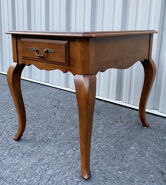 Ethan Allen Country French Side Accent Table Nightstand Bordeaux Finish