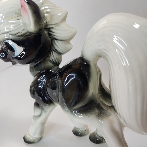 Vintage Keramik Pacific Japan großes Auge Pony Pferd Figur anthropomorph schwarz - Bild 12 von 16