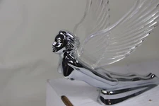 Art Deco Flying Godess 40's 50's Hood Ornament Custom Hot Rod Truck Clear Wings