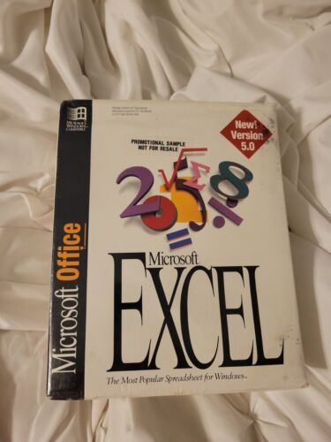 Microsoft Excel 1993 SEALED NOT FOR RESALE (PROMOTIONAL SAMPLE) - Picture 1 of 8