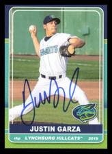 2019 Lynchburg Hillcats JUSTIN GARZA Signed Card autograph INDIANS RED SOX