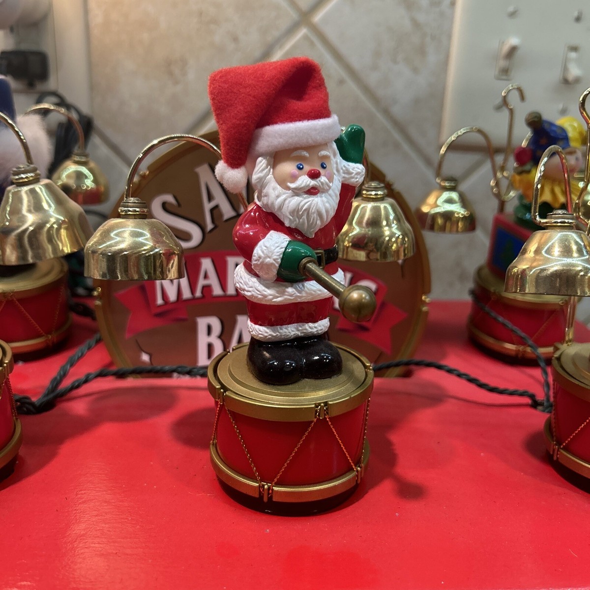 Mr. Christmas Santa's Marching Band Brass Bells Playing 35