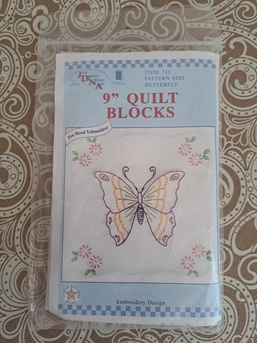 Jack Dempsey Themed Stamped White Quilt Blocks 9"X9" # 737