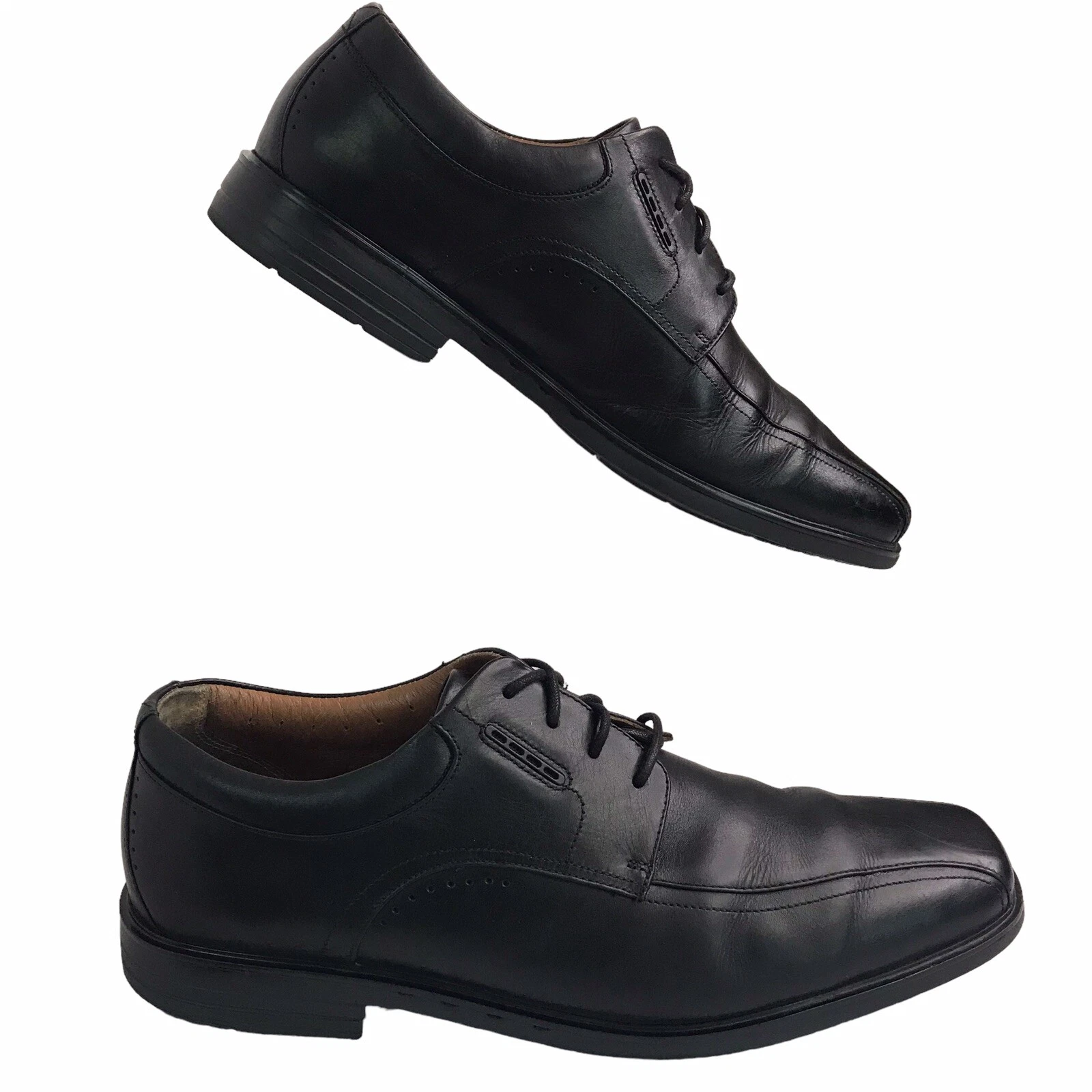 Oxford nera Clarks da uomo non strutturata taglia 14 punta quadrata