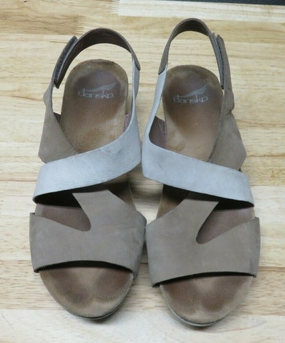 Sandalias Dansko Mujer Marrón Beige Cuero con Tiras Talla 38 Excelente - Imagen 11 de 11