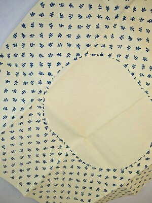 Blue Leaves Oval Natural Aida 14 Count 16 X 16'' Cross Stitch New No Package