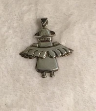 Beautiful Estate .925 STERLING SILVER GUARDIAN ANGEL PENDANT!!